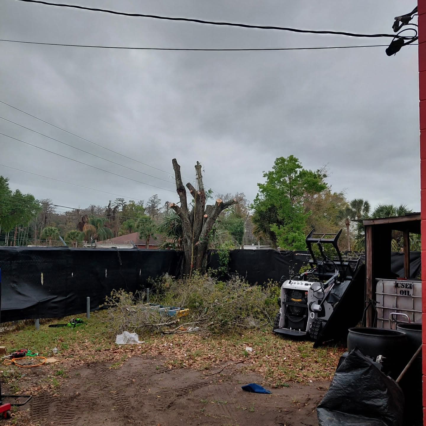 Lot clearing, mid-job
